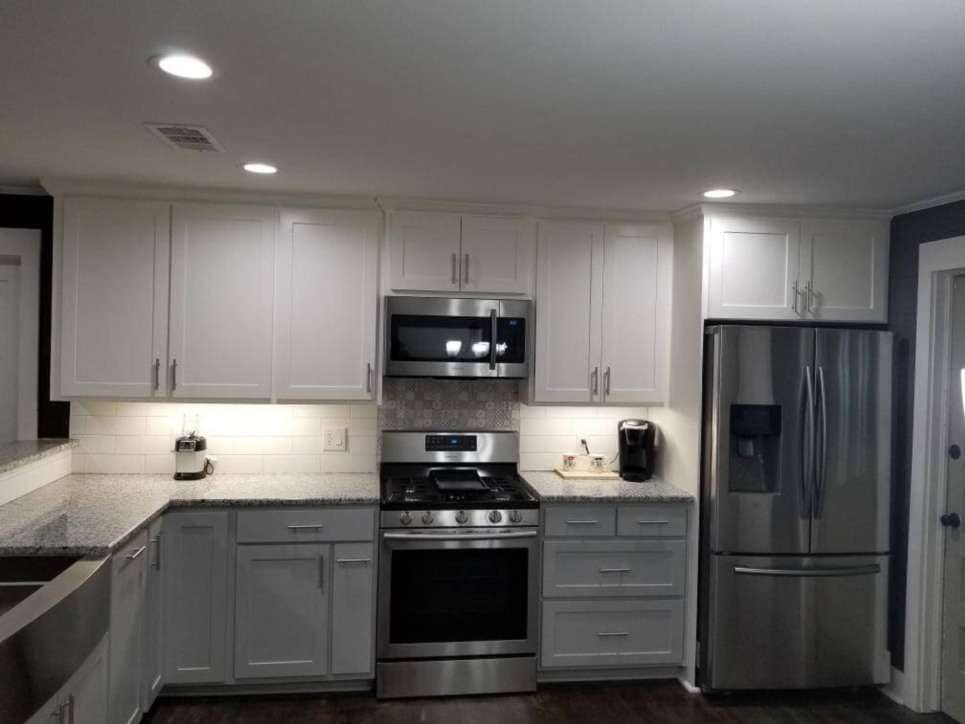 kitchen with custom cabinets